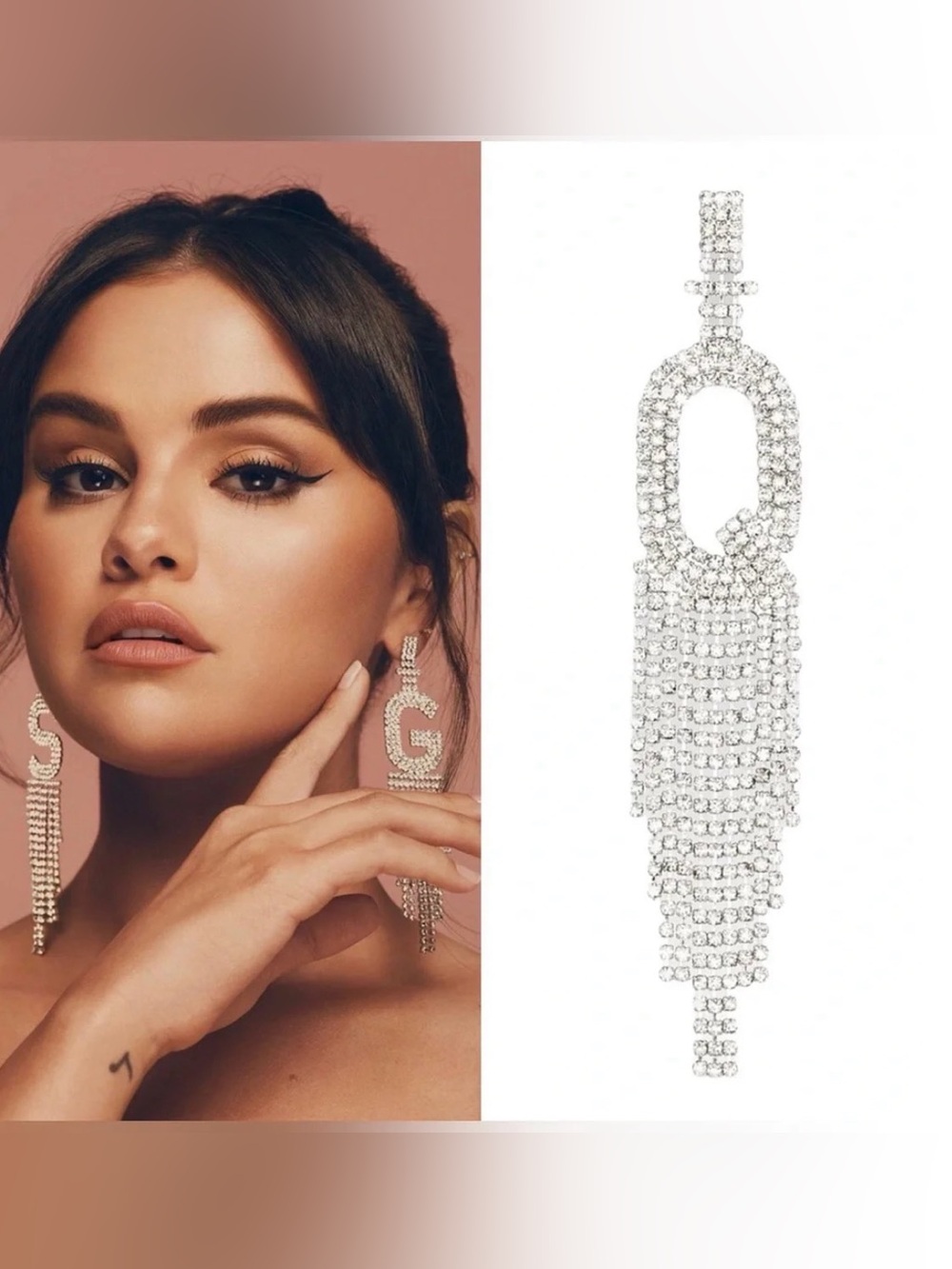 $109 Retrofete Women's Silver Single Rhinestone Alphabet "Q"
Earring